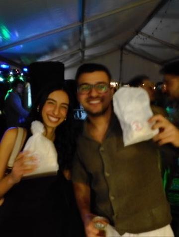 Guests enjoying popcorn